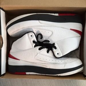 Jordan 2 Retro PS Kids Sneakers White Black Red